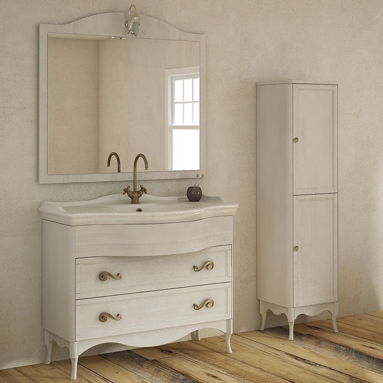 Arte Povera bathroom furniture model Jupiter available in two finishes from 114 cm with two drawers