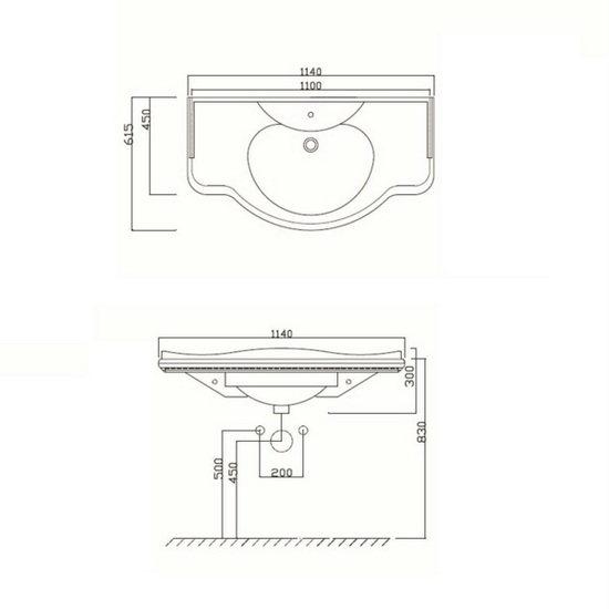 Arte Povera bathroom furniture model Jupiter available in two finishes from 114 cm with two drawers