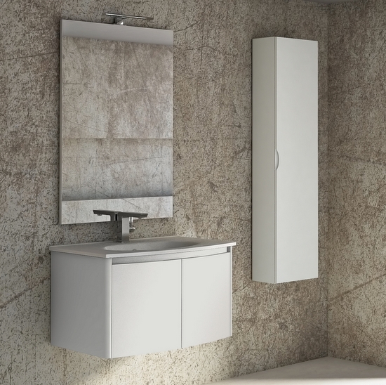 Olmo bathroom furniture 80cm white or gray with 2 doors