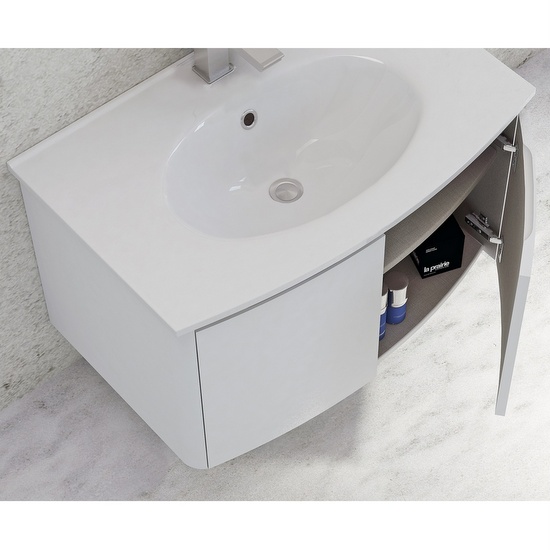 Olmo bathroom furniture 80cm white or gray with 2 doors