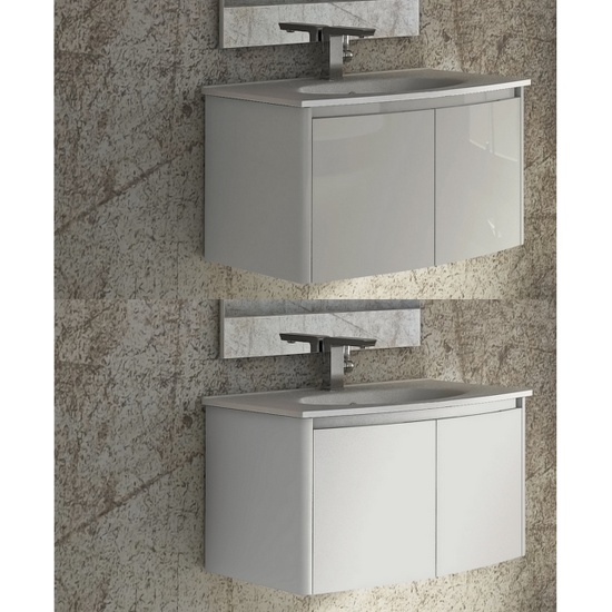 Olmo bathroom furniture 80cm white or gray with 2 doors