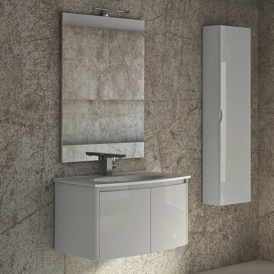 Olmo bathroom furniture 80cm white or gray with 2 doors