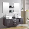 Mobile Arredobagno moderno Smeraldo2 da 150cm in colore wengè doppio lavabo d'appoggio OFFERTA