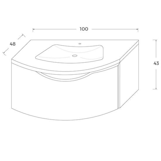 Debby2 80cm or 100cm bathroom furniture available in 6 colors with mirror