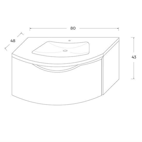 Debby2 80cm or 100cm bathroom furniture available in 6 colors with mirror