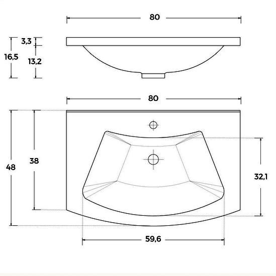 Debby2 80cm or 100cm bathroom furniture available in 6 colors with mirror