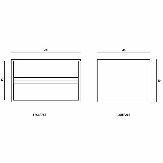 Arredo bagno sospeso da 60cm in stile moderno disponibile in 2 colori modello Ruben