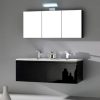 Zeus 120cm black color bathroom furniture cabinet with double basin and storage mirror OFFER