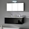 Mobile Arredobagno Zeus da 120cm colore nero con doppio lavabo e specchio contenitore OFFERTA