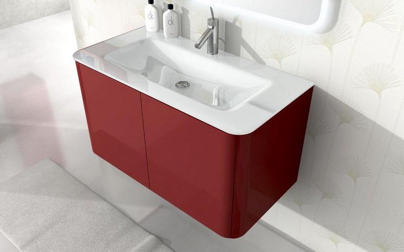 Mobile Bagno Live cm 94 lavabo in resina bordi arrotondati