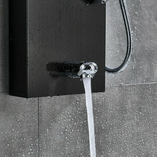 Stainless steel shower panel 20x111x38 cm with hydromassage nozzles available in 6 types MD001
