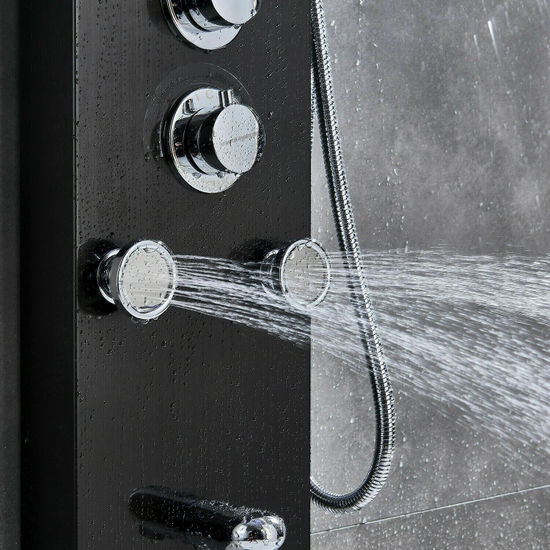 Stainless steel shower panel 20x111x38 cm with hydromassage nozzles available in 6 types MD001
