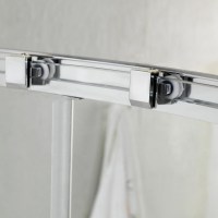 Double sliding door shower stall H185 or 198 cm opaque clear glass B46