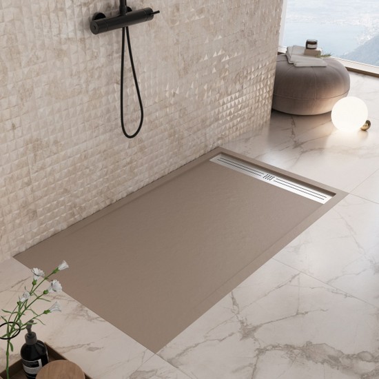 Piatto doccia con canalina diverse dimensioni e colorazioni in marmoresina TA025