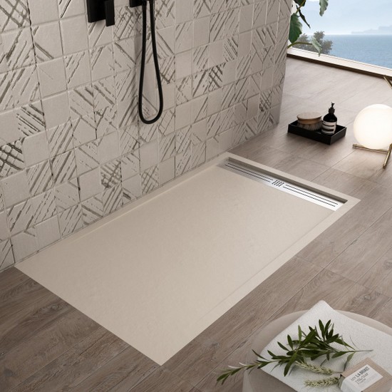 Piatto doccia con canalina diverse dimensioni e colorazioni in marmoresina TA025