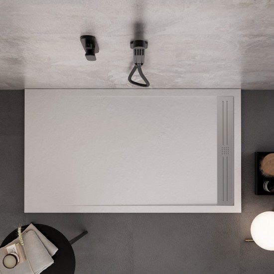 Piatto doccia con canalina diverse dimensioni e colorazioni in marmoresina TA025