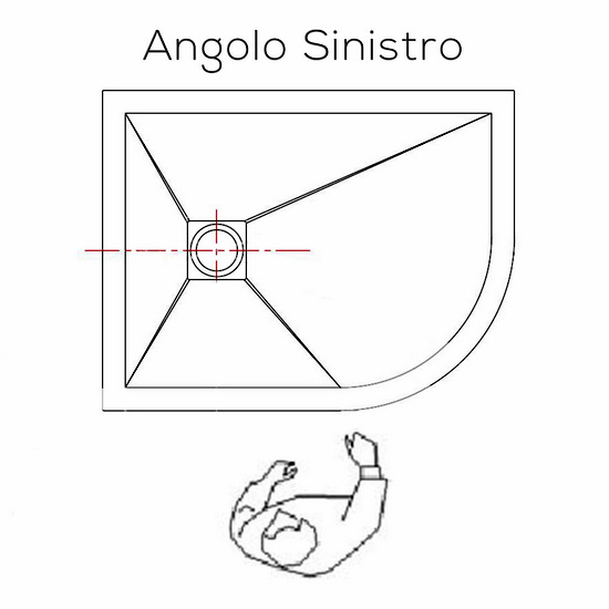 Piatto doccia semicircolare in diverse dimensioni realizzato in resina effetto pietra TA018