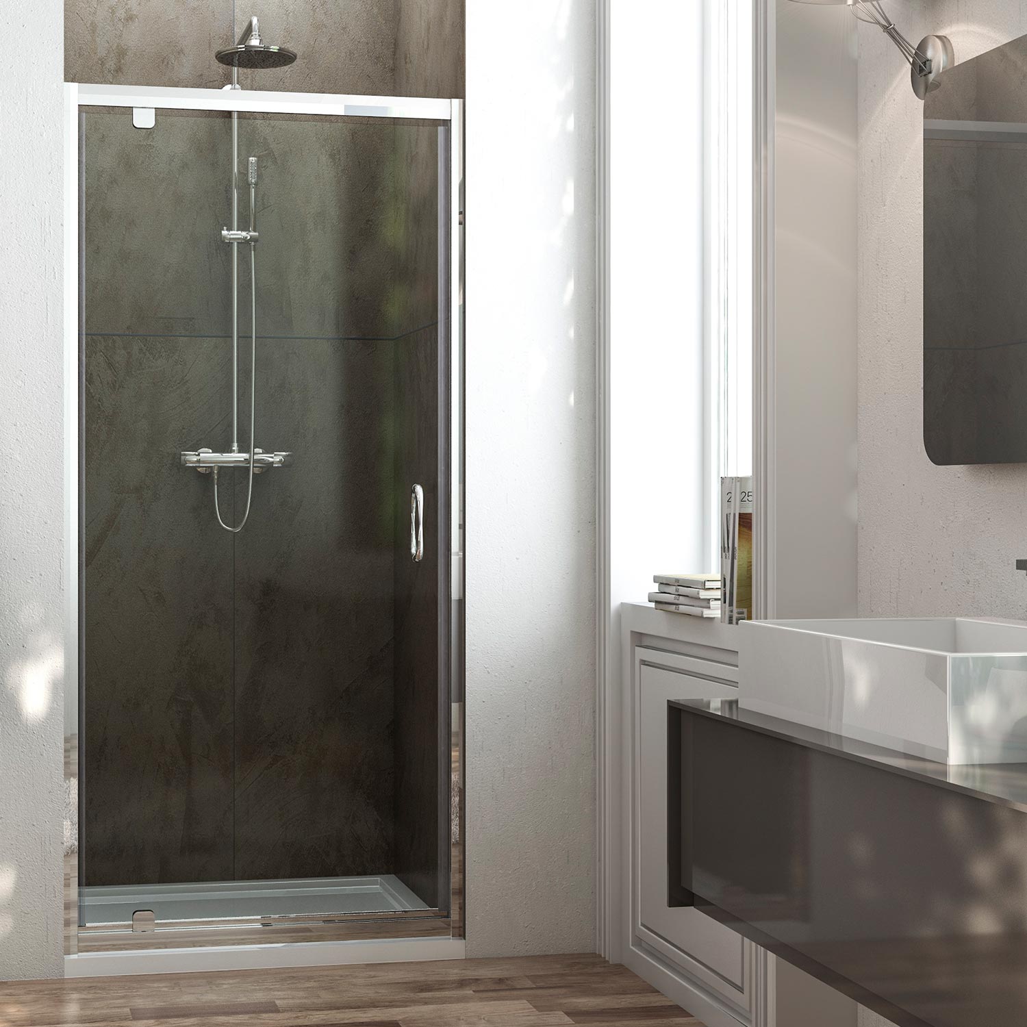 porta_doccia_anta_a_battente_H185__1519143065_37 Shower door for niche hinged single door transparent or opaque with height 185 or 198 PT20