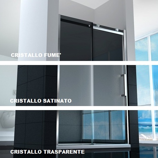 shower_wall_door_sliding_fume_8mm_21-2 Shower door fixed sliding wall door 8mm profllo aluminum glass clear opaque or smoked PT06