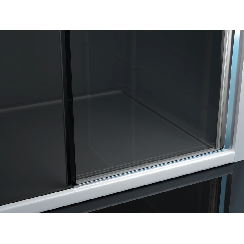 sliding_wall_shower_door_fume_8mm_22 Shower door fixed sliding wall door 8mm profllo aluminum glass clear opaque or smoked PT06