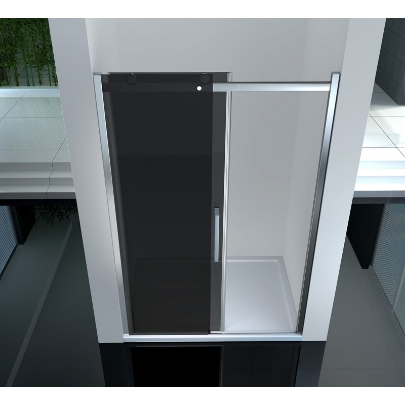 sliding_wall_shower_door_fume_8mm_23-1 Shower door fixed sliding wall door 8mm profllo aluminum glass clear opaque or smoked PT06