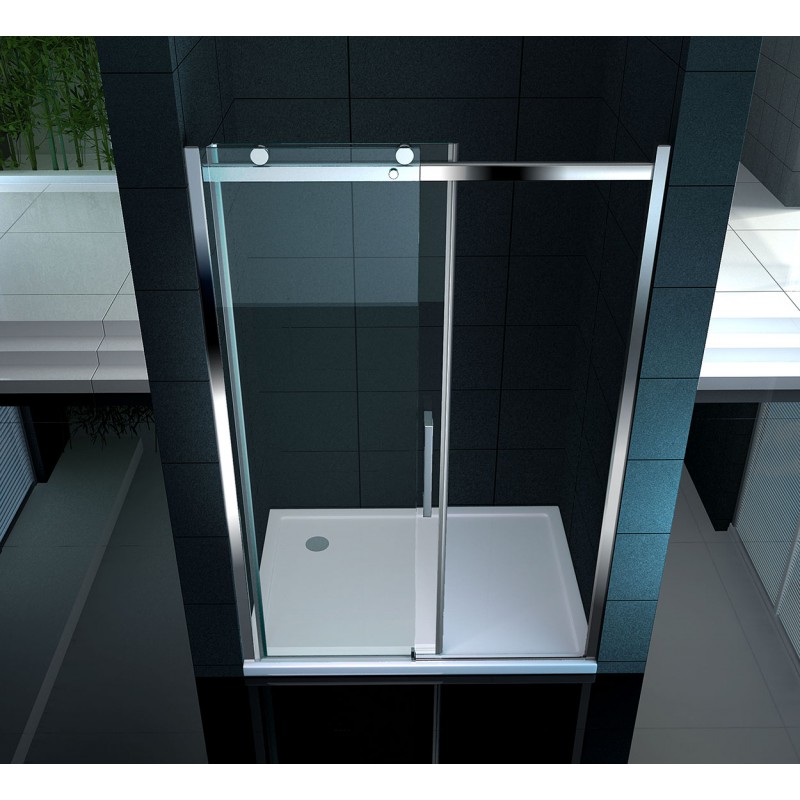 sliding_wall_shower_door_transparent_8mm_31 Shower door fixed sliding wall door 8mm profllo aluminum glass clear opaque or smoked PT06