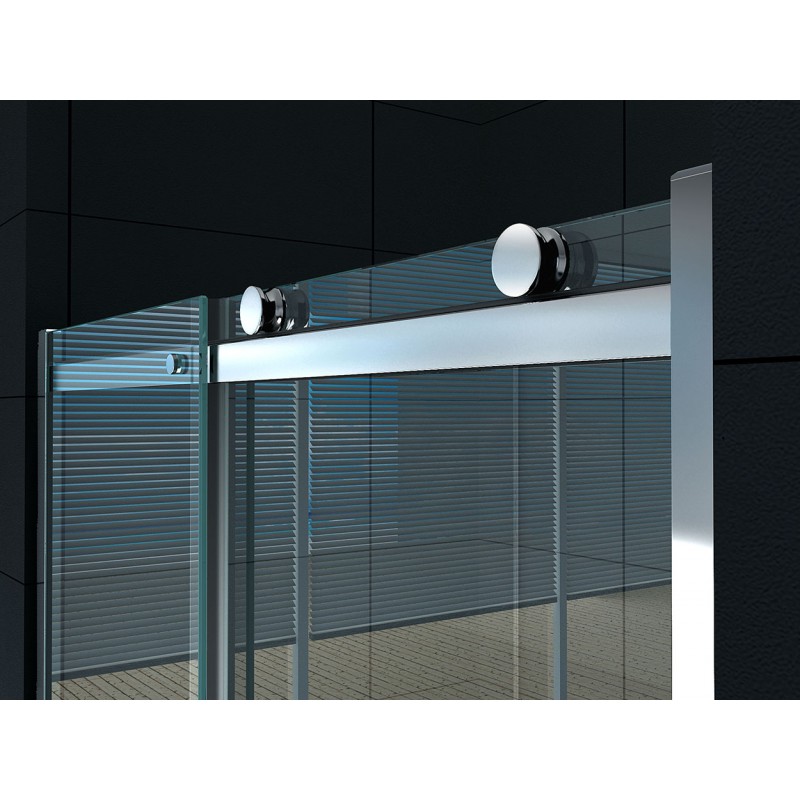 sliding_wall_shower_door_transparent_8mm_32 Shower door fixed sliding wall door 8mm profllo aluminum glass clear opaque or smoked PT06