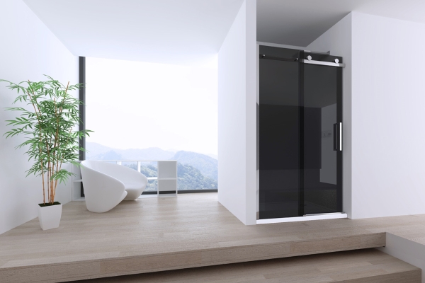 Porta doccia scorrevole vetro 8mm fumè con trattamento anti-calcare PT27