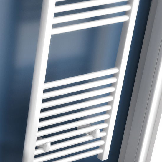 Linear or curved steel tubular radiator color white or chrome 120 cm high TEA002