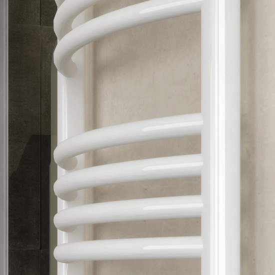 Linear or curved steel tubular radiator color white or chrome 120 cm high TEA002