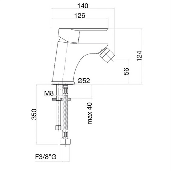 Rubinetto Kevon per Bidet mono leva disponibile nero opaco RB126