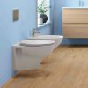 Bidet and toilet without rim and with soft close coverwc modern wall-hung sanitary ware Madrid model