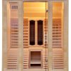 Infrared sauna 150x150 2 seater with recliner light led chromotherapy radio cd player wood hemlock SA022