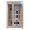 Sauna infrarossi 120x100 2 posti in legno hemlock e ante in vetro SA025