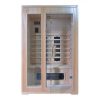 Infrared sauna 120x100 2-seater hemlock wood and glass doors SA025