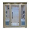 Sauna Infrarossi 175x135 a 4 posti in Legno Hemlock del Canada con bluetooth faretti LED e porta a vetro SA017