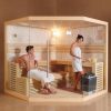 Finnish sauna 200x200x210H cm with chromotherapy and FM radio with bluetooth interface SA006