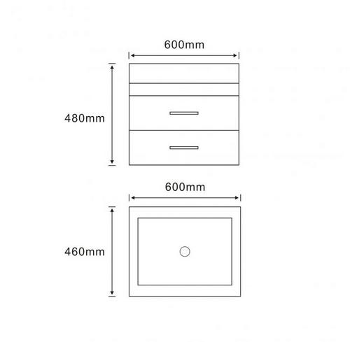 Arredo Bagno modello Venus cm 60 nero con lavandino in marmoresina miscelatore e piletta inclusi