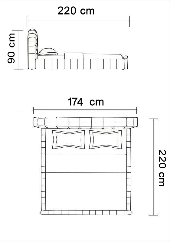 Letto matrimoniale modello Paris 220x174 in ecopelle bianco stile moderno