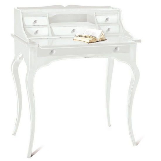 Scrittoio da 78x50 cm in due colori con 6 cassetti modello Zoe3