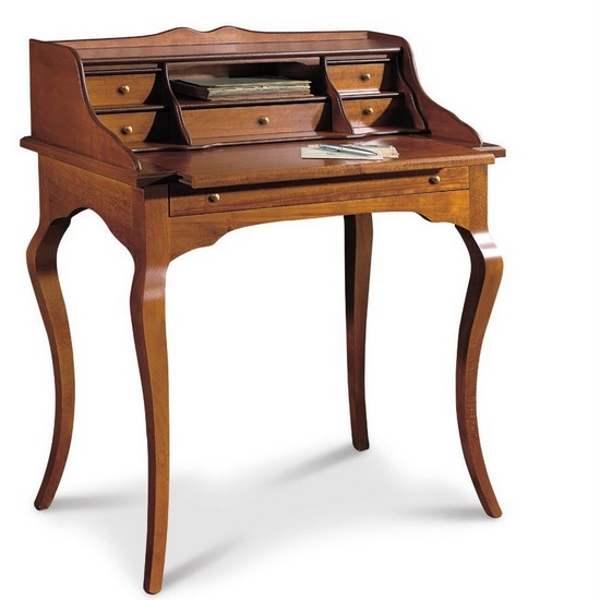 Scrittoio da 78x50 cm in due colori con 6 cassetti modello Zoe3