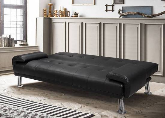 Faux leather or microfiber sofa bed 194x110 in 4 colors reclining sofa with armrests included Sibyl model