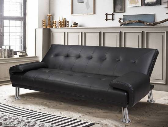 Faux leather or microfiber sofa bed 194x110 in 4 colors reclining sofa with armrests included Sibyl model