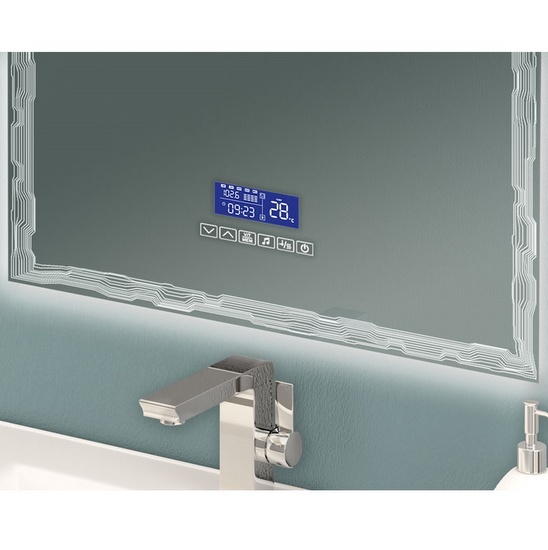 Bathroom mirror anti-fog light led speakers bluetooth multimedia model MR005