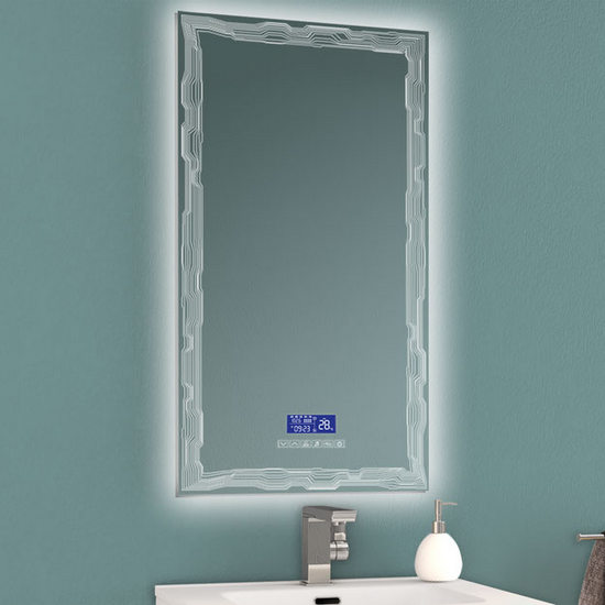 Bathroom mirror anti-fog light led speakers bluetooth multimedia model MR005