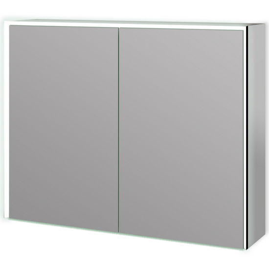 Multimedia container mirror double door slow closing USB LED light MR004