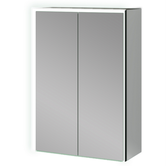 Multimedia container mirror double door slow closing USB LED light MR004