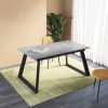 Extending table from 160x90 up to 200x90cm Cement color with black frame TV013
