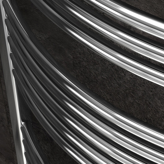 Linear or curved steel tubular radiator color white or chrome 120 cm high TEA002