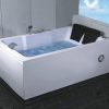 185x120 rectangular 2-seater whirlpool tub with radio chromotherapy and waterfall mixer VA11